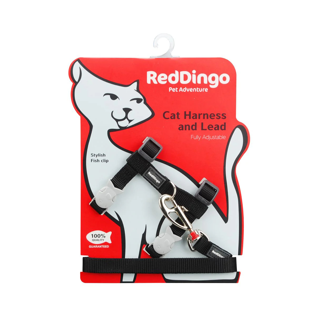 Red Dingo Cat Harness & Lead Black