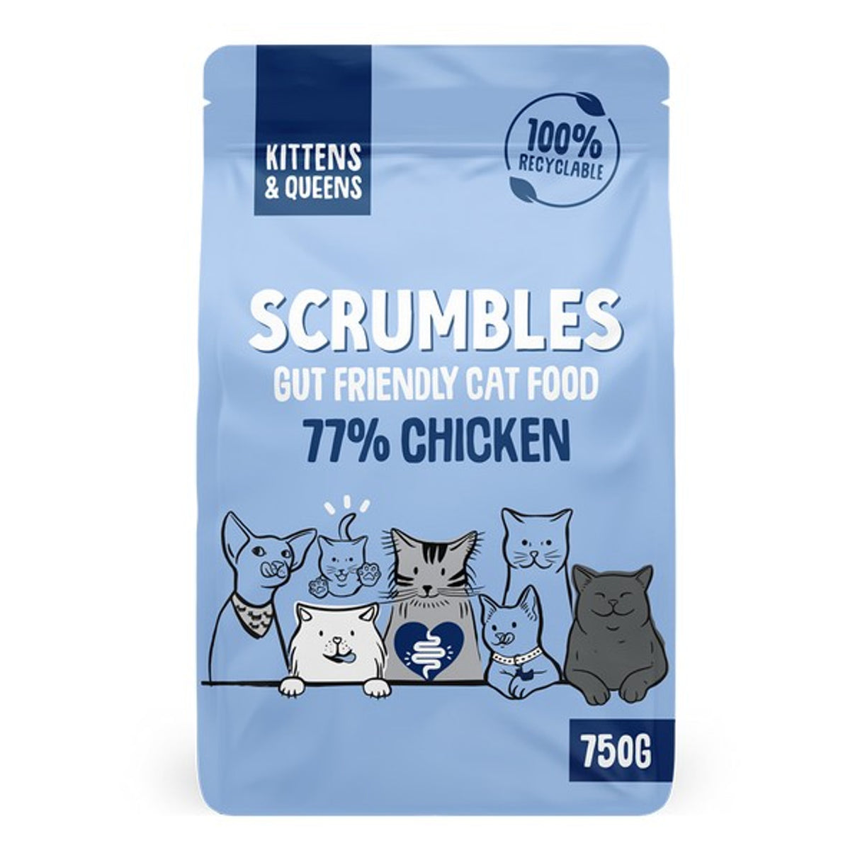 Scrumbles Dry Cat Food Kitten Chicken 750g