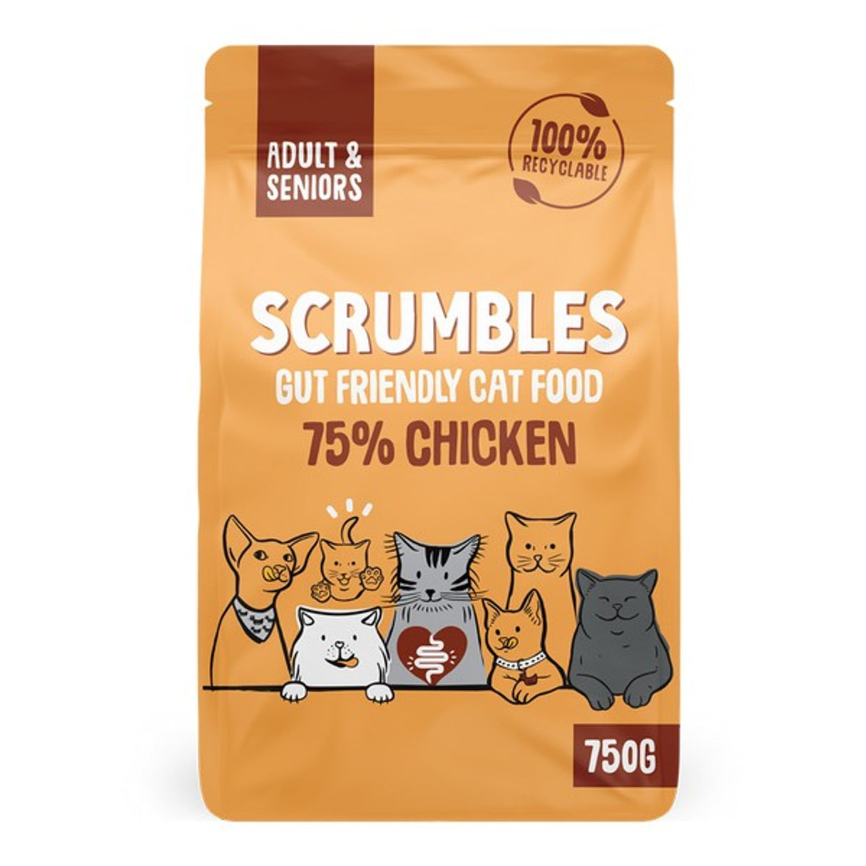 Scrumbles Dry Cat Food Adult Chicken 750g