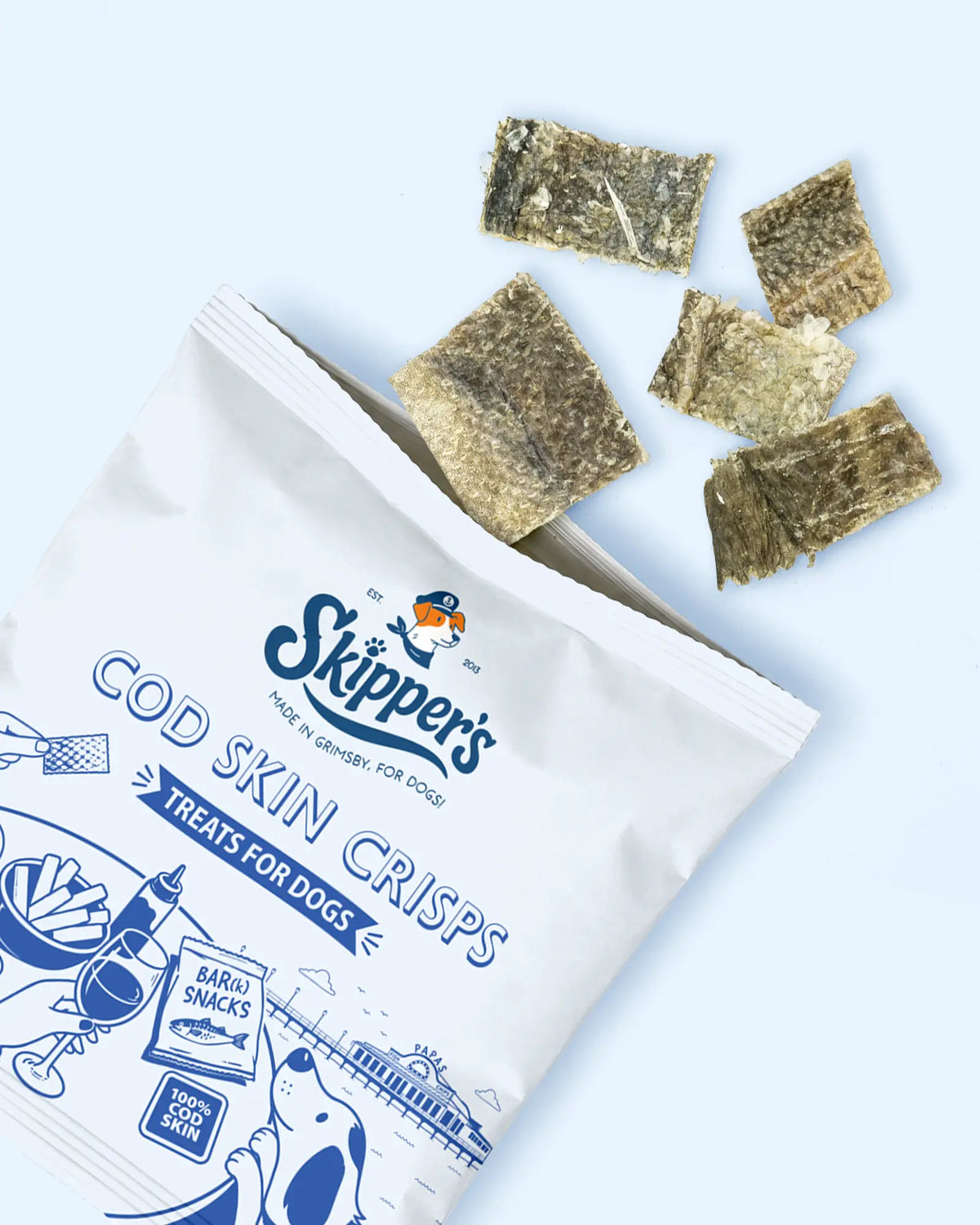 Skippers Cod Fish Skin Crisps Dog Treats