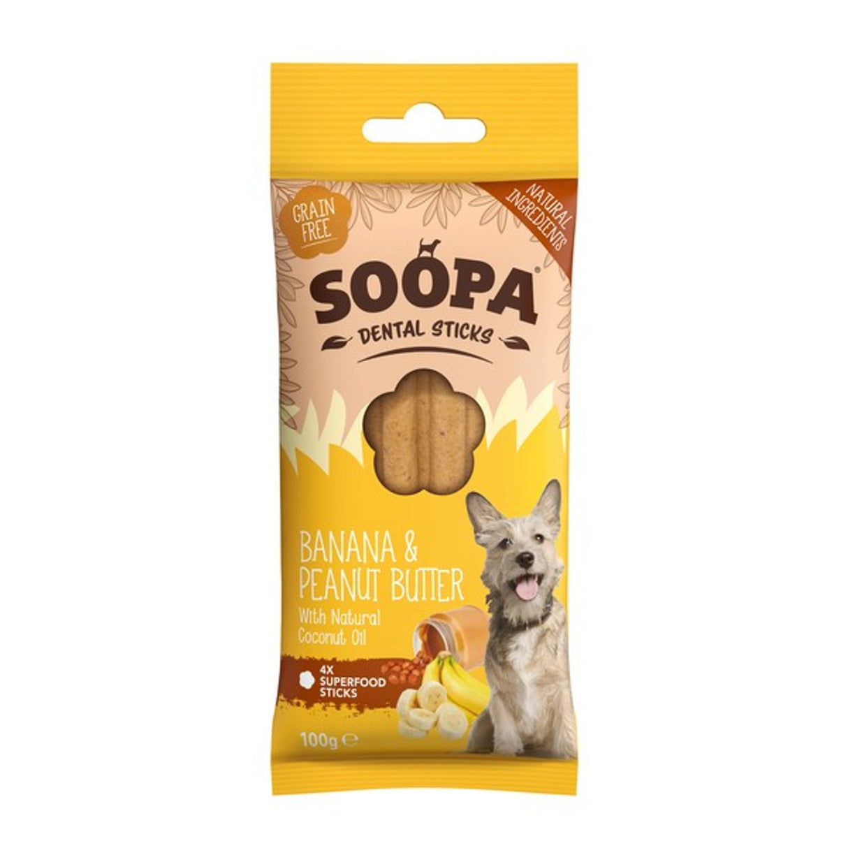 Soopa Banana&Peanut Butter Dental Sticks 100g
