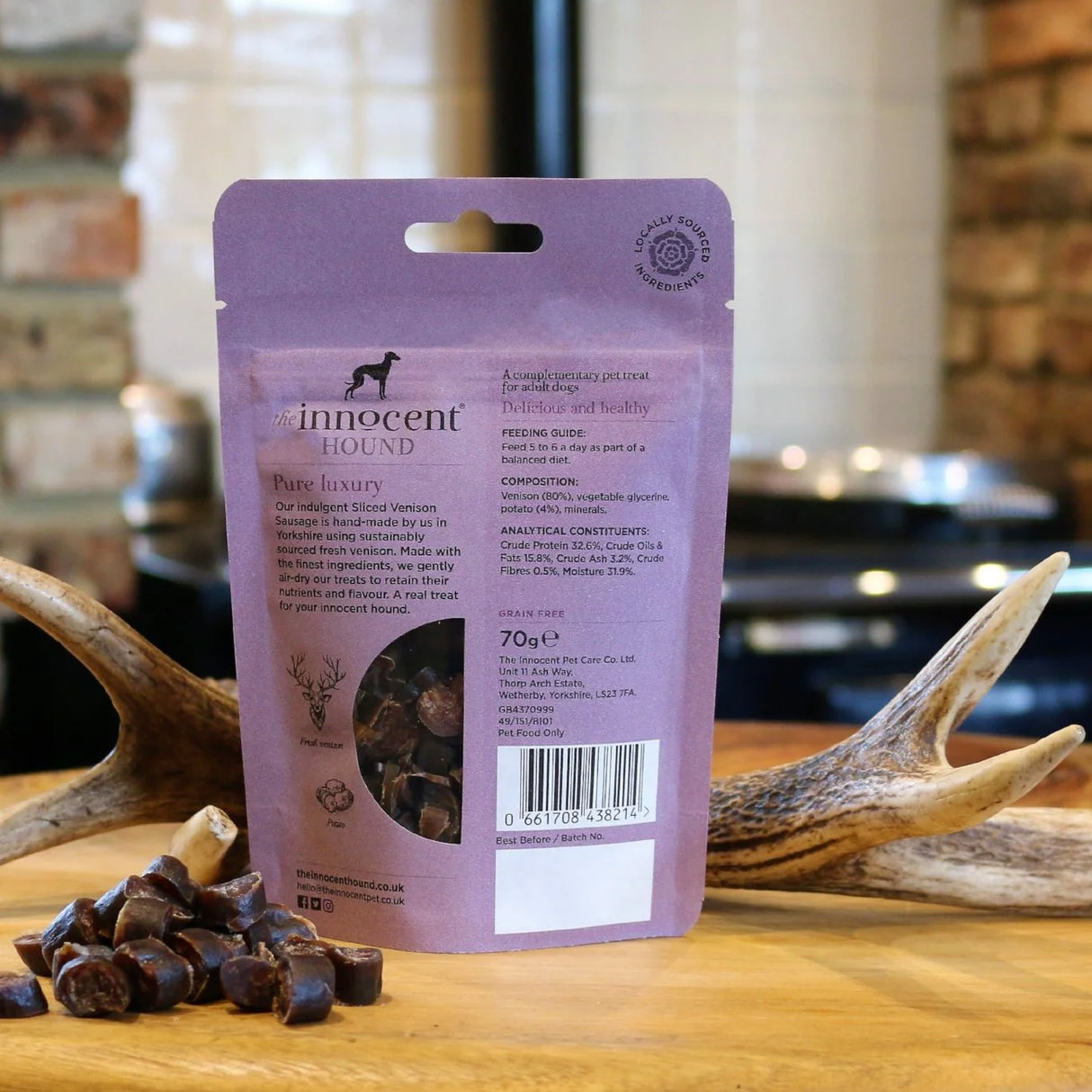 The Innocent Hound Sliced Venison Sausage 70g