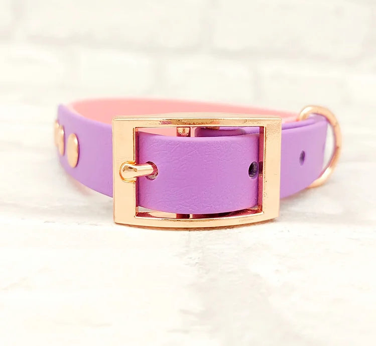 Trinkety Paws Waterproof Dog Collar Baby Pink/Amethyst