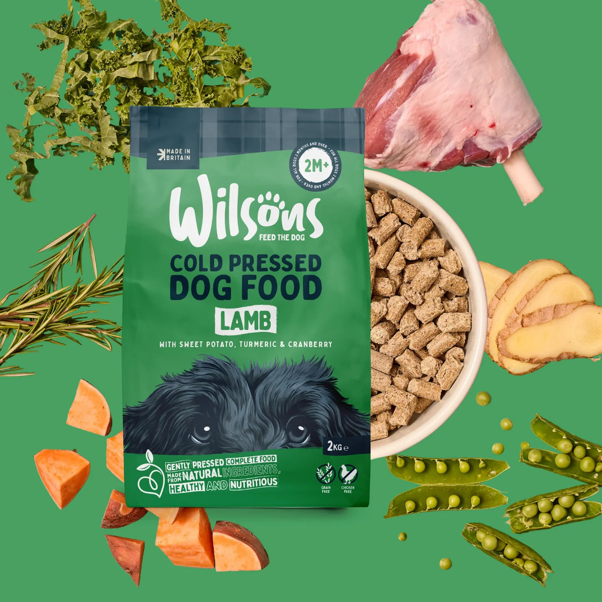 Wilsons Grass Fed Lamb Premium British Cold Pressed Dog Food