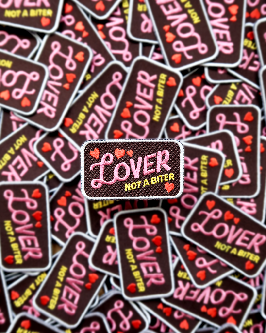 Scout's Honour Lover not a Biter iron-on patch for dogs