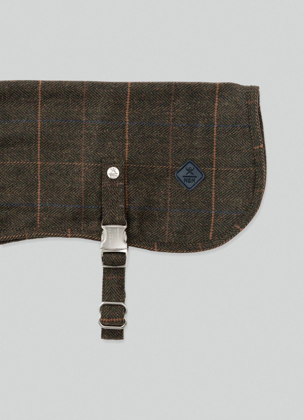 Hackett x Hugo Hudson Dark Green Checked Tweed Dog Jacket