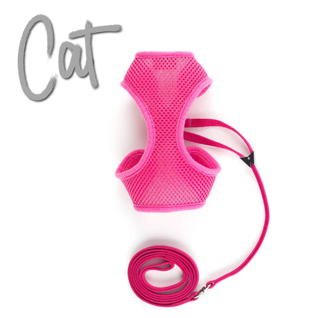Ancol Soft Mesh Cat Harness & Lead - Pink