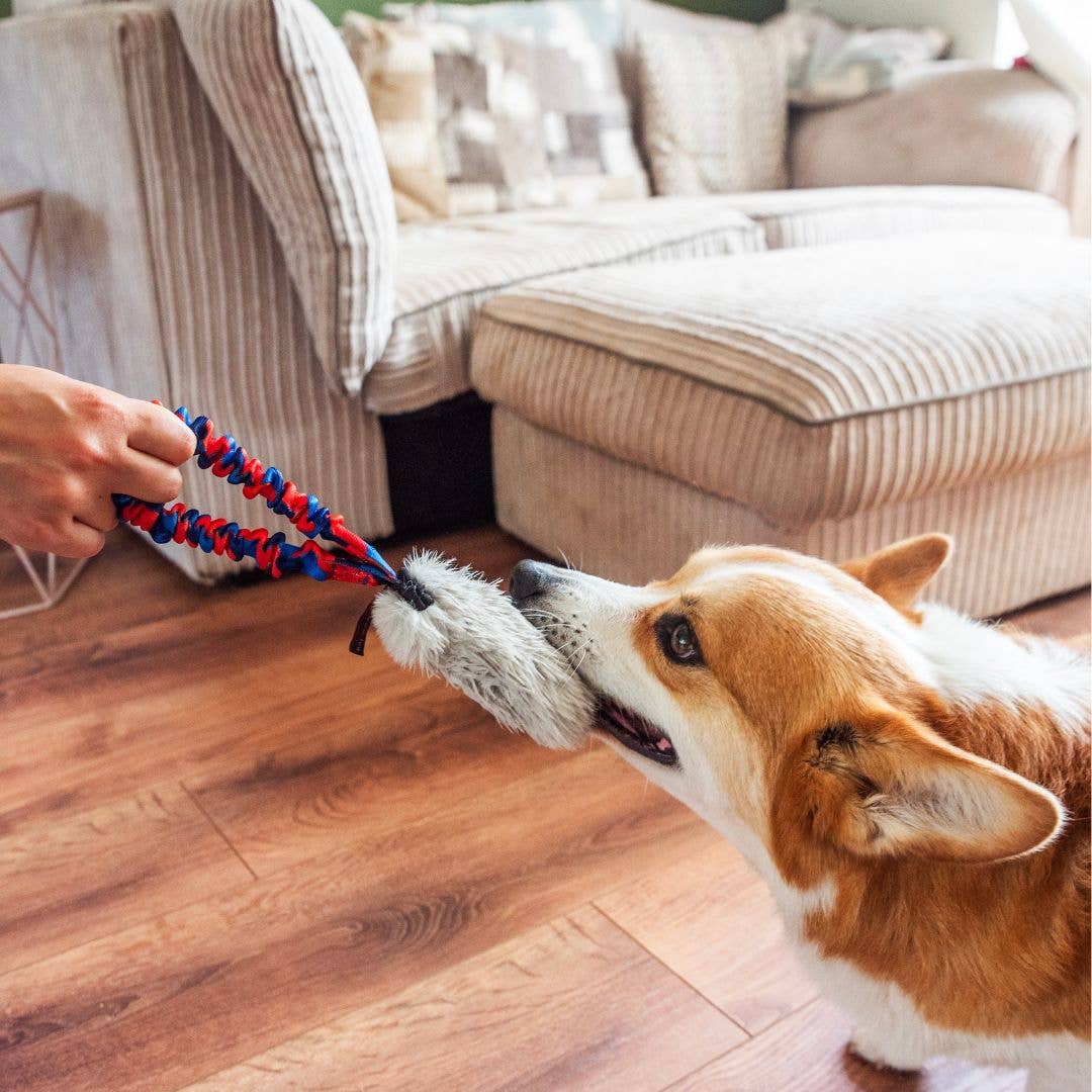 Tug-E-Nuff Faux Fur Pocket Bungee Squeaker