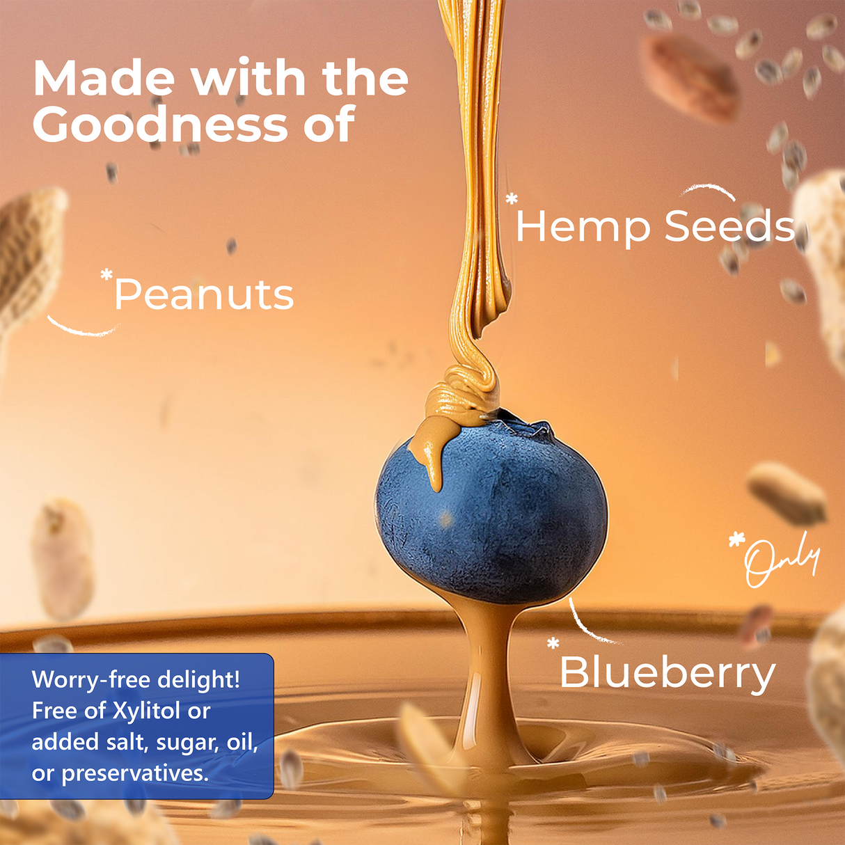 Pawfect Peanut Butter for Dogs: Blueberry & Hempseeds