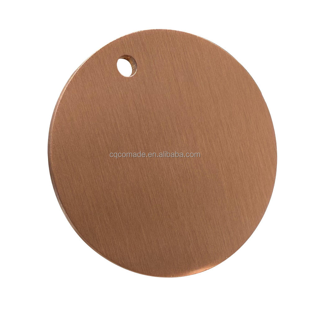 Engraved Pet Tag Round Solid Copper For Dogs & Cat