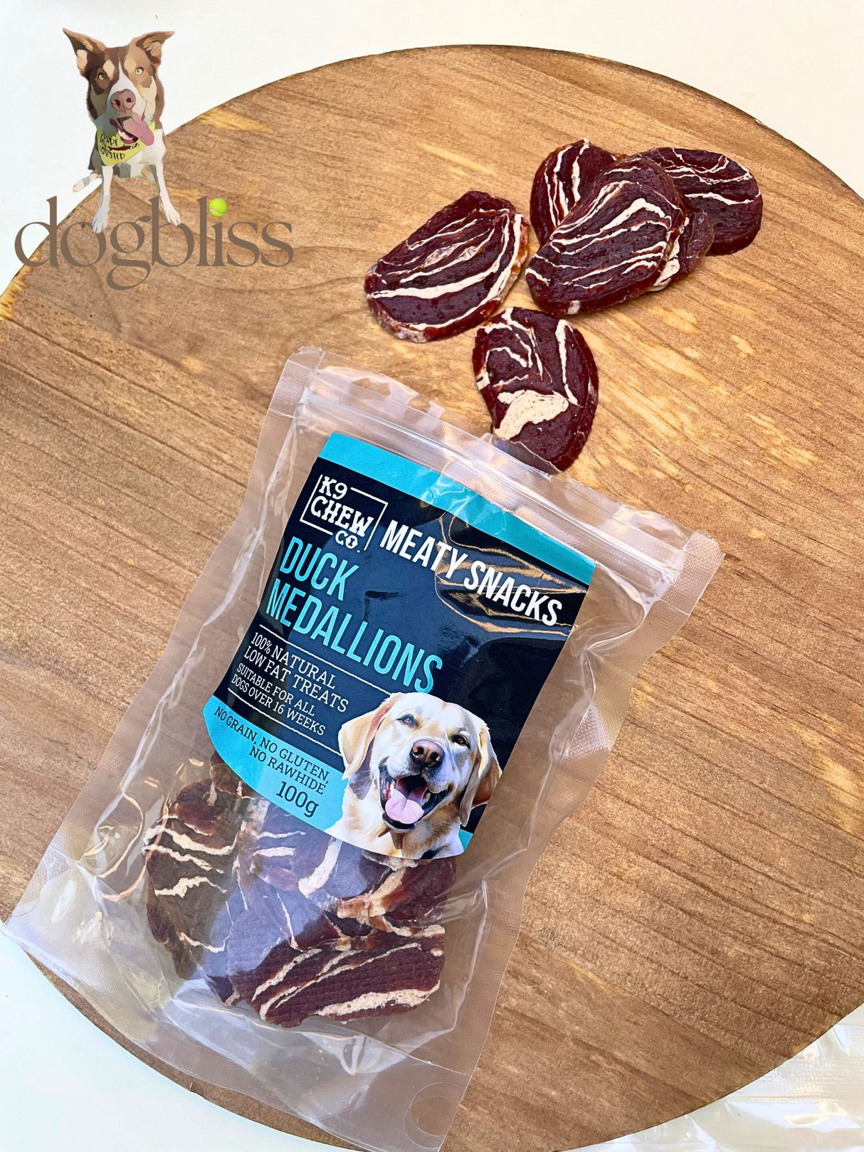 K9 Chews Duck Medallion 100g