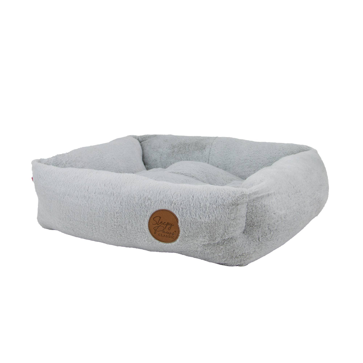 Sleepy Paws Classic Square Pet Bed Light Grey