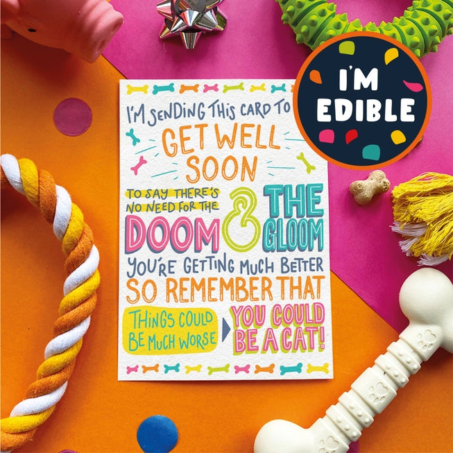 Scoff Paper Edible Card For Dogs - Get Well Soon - Chicken - BBE 10/2023