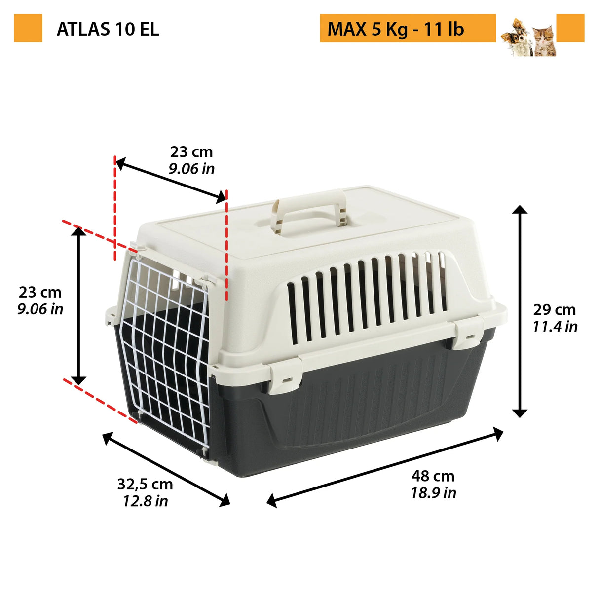Ferplast Atlas 10 El Pet Carrier 48x32.5x29cm, up to 5kg