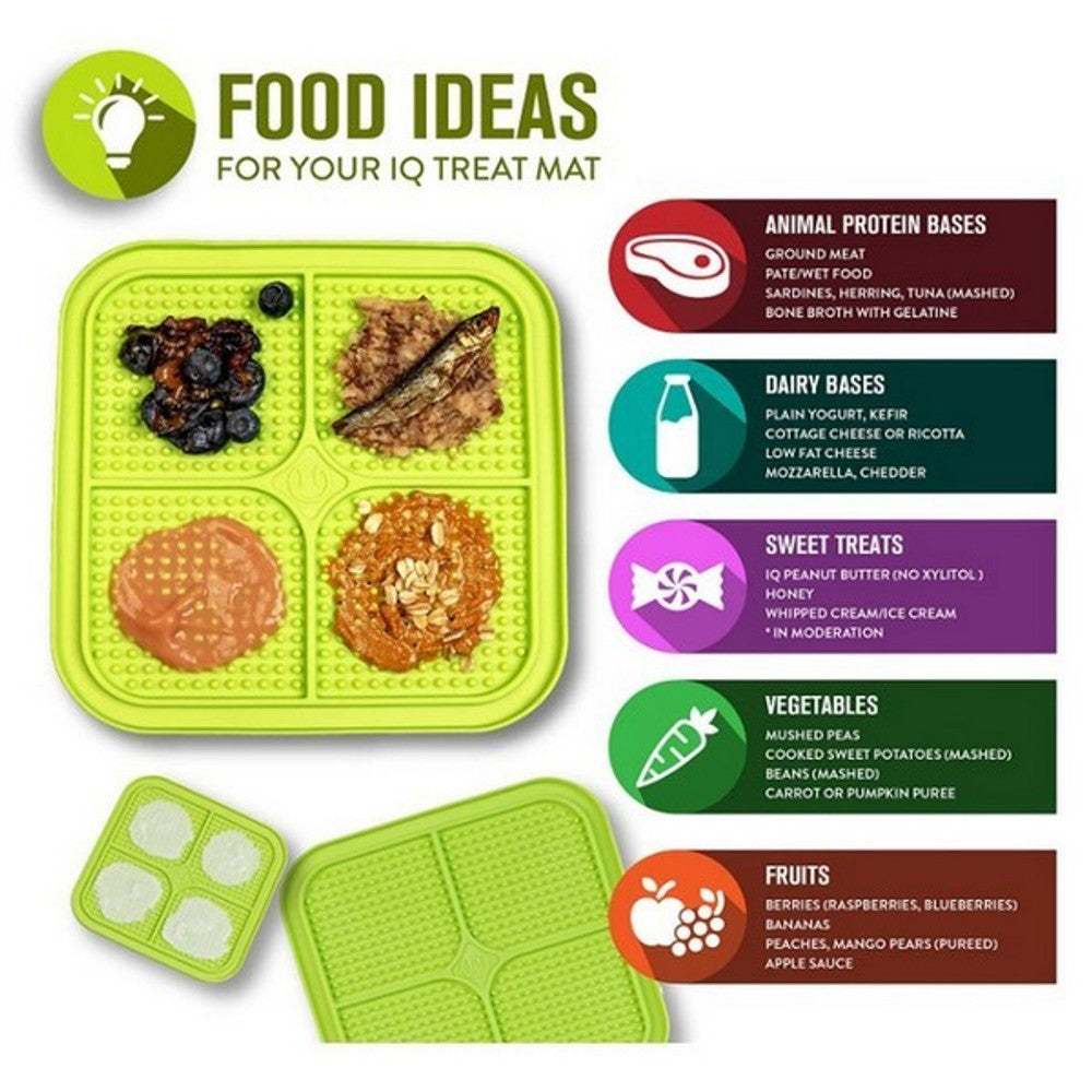 Hyper Pet IQ Treat Mat Reward and Calm Orange and Green 2pack Small