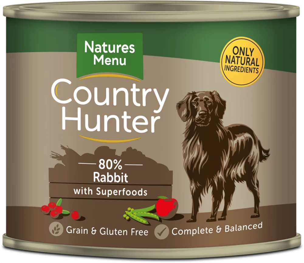 Natures Menu Country Hunter Rabbit With Superfoods Adult Dog Food Can 600g