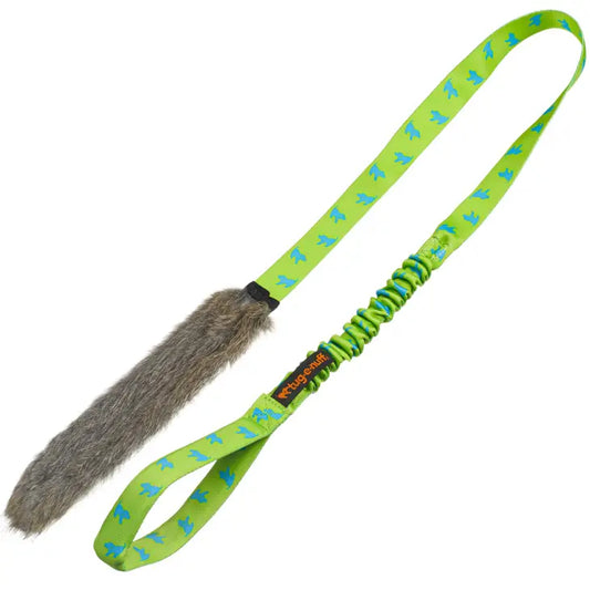 Tug-E-Nuff Rabbit Fur Squeaky Bungee Chaser Tug