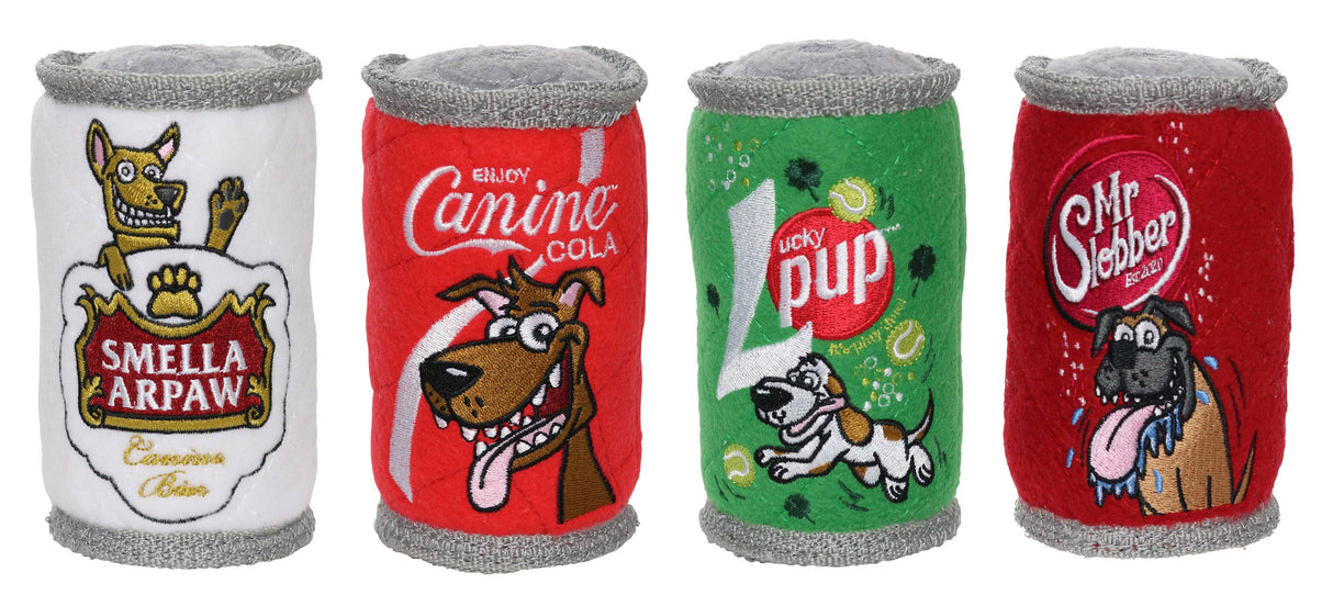 Tuffy® Beer & Soda Can - Smella Arpaw, Squeaky Dog Toy