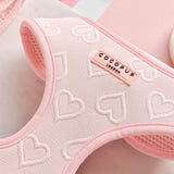 Cocopup Luxe Adjustable Neck Harness - Baby Pink Heart