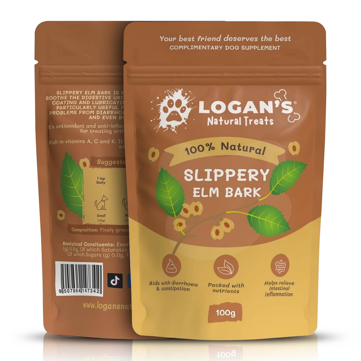 Logan’s Slippery Elm Bark Dog Supplement 100g