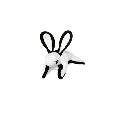 Tuffy Jr Barnyard Rabbit - White, Durable, Squeaky Dog Toy