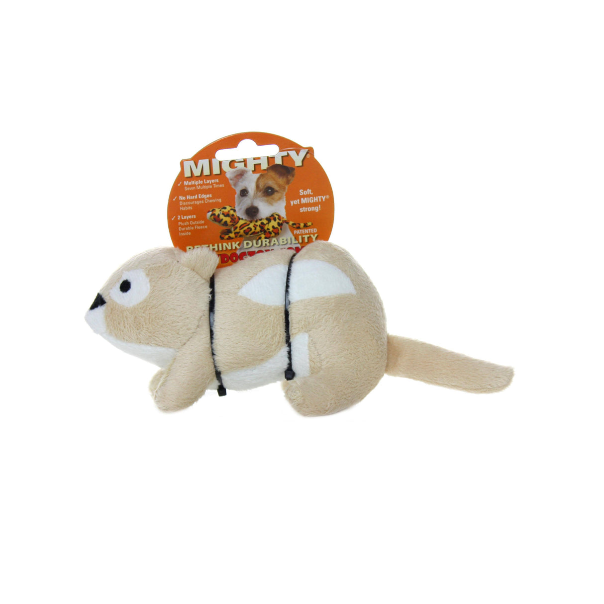 Mighty Jr Nature Chipmunk, Plush, Squeaky Dog Toy