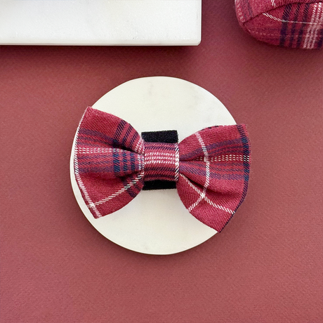 Cocopup Mulberry Plaid Bow Tie
