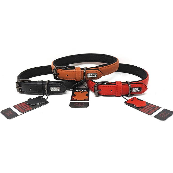 Miro & Makauri 'Milford' Leather Collars - Red, Black, Brown