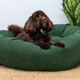 Sleepy Paws Luxury Corduroy Donut Dog Bed - Forest Green
