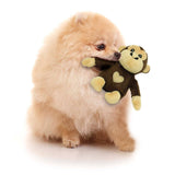 Mighty Jr Safari Monkey - Brown, Plush, Squeaky Dog Toy