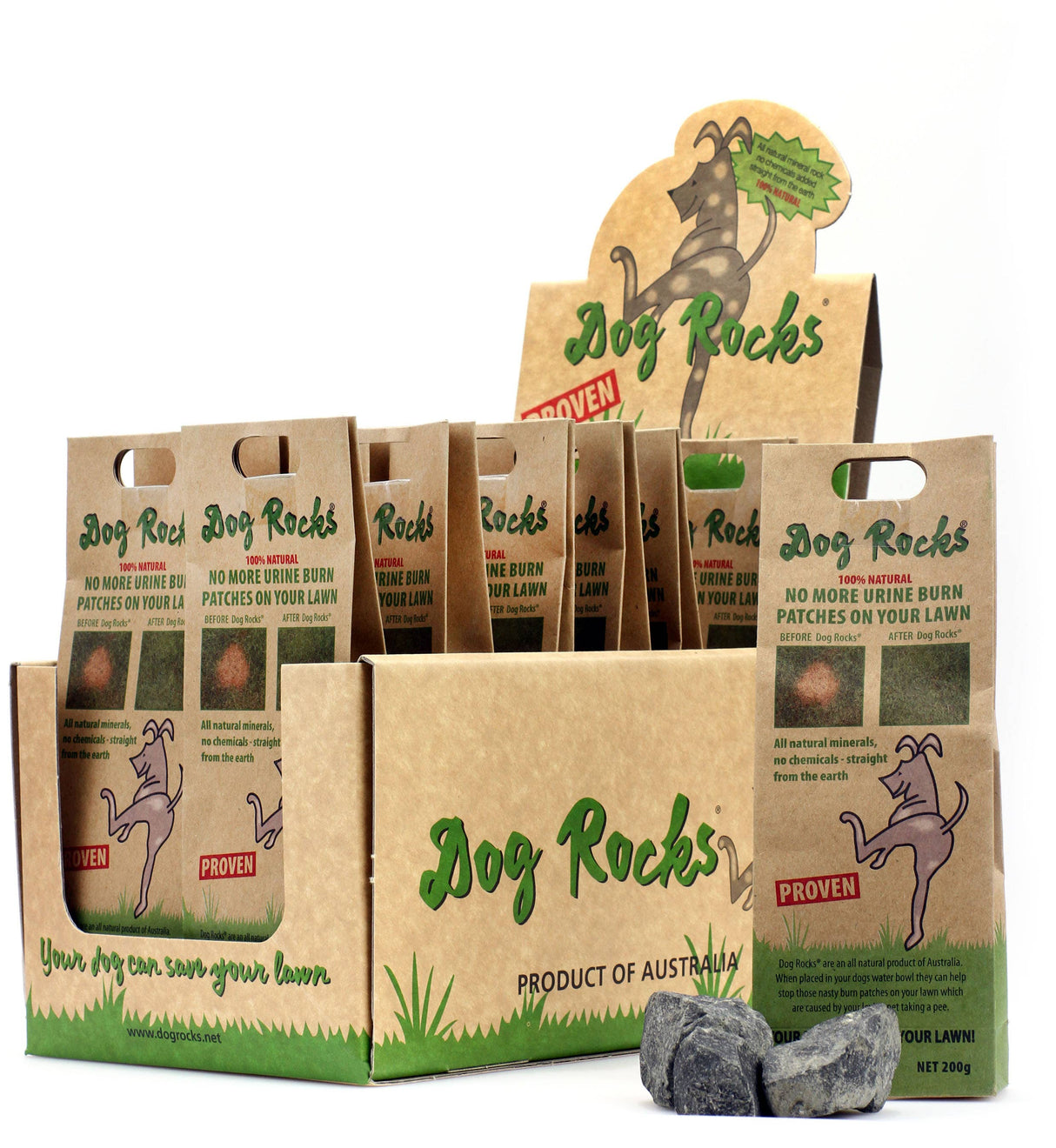 Beloved Dog Rocks - Stop pet urine burns on grass...naturally!