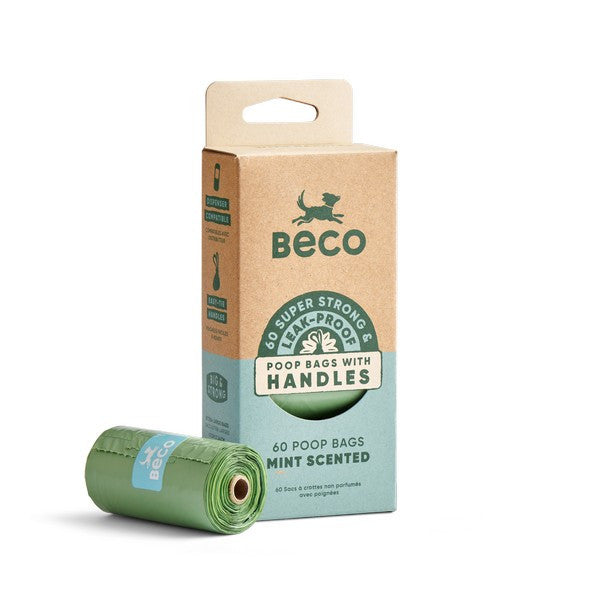 Beco Poop Bags Mint Scented with Handles 60 Pack