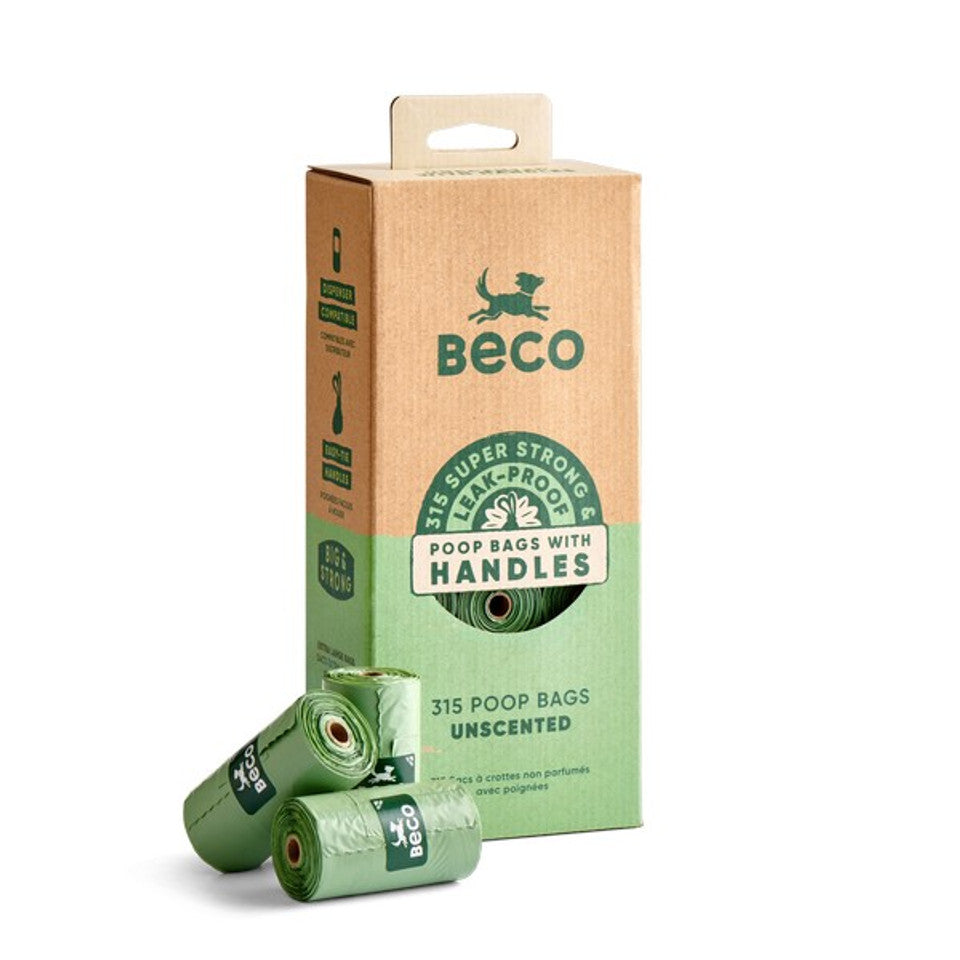Beco Unscented Recyled Poop Bags with Handles x315 Pack