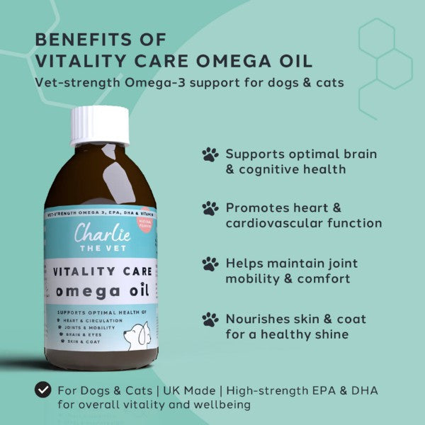 Charlie The Vet Vitality Care Omega Oil 250ml