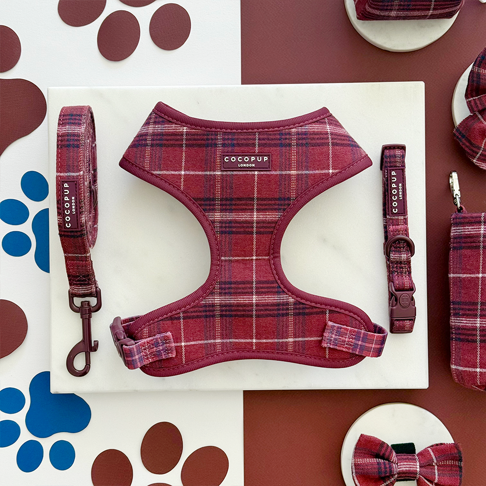 Cocopup Mulberry Plaid Dog Collar