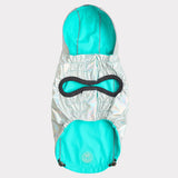 GF Pet Elasto-Fit Reversible Dog Raincoat Aqua Iridescent