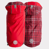 GF Pet Elasto-Fit Reversible Dog Raincoat Red/Plaid