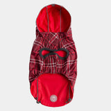 GF Pet Elasto-Fit Reversible Dog Raincoat Red/Plaid