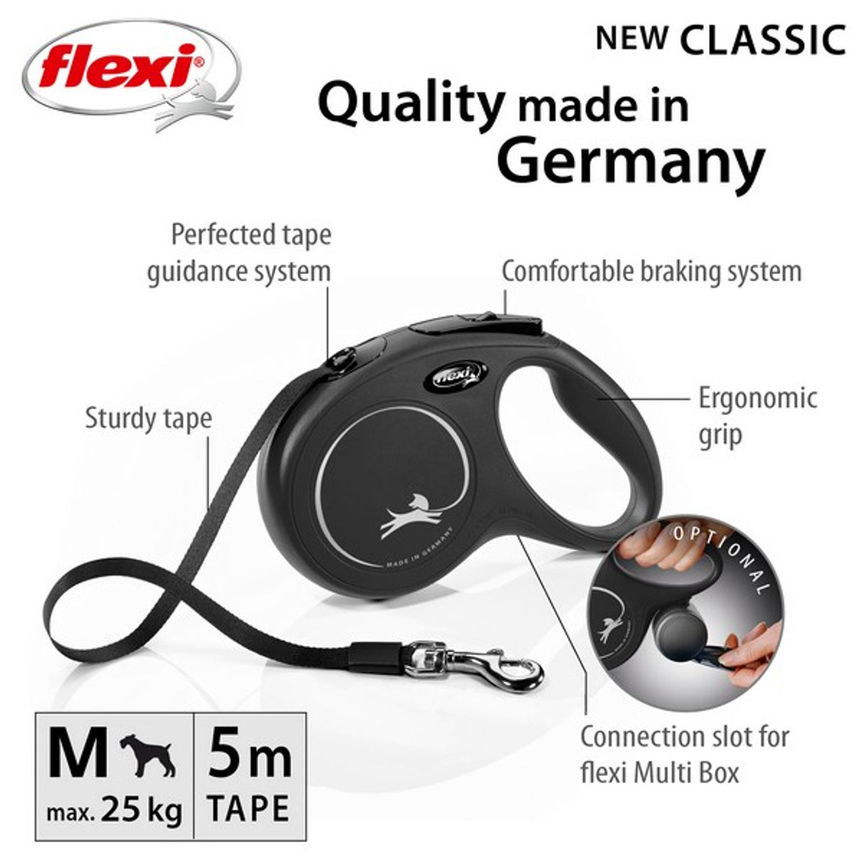 Flexi New Classic M Tape 5m Black