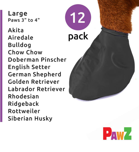 Paws Rubber Dog Boots Black