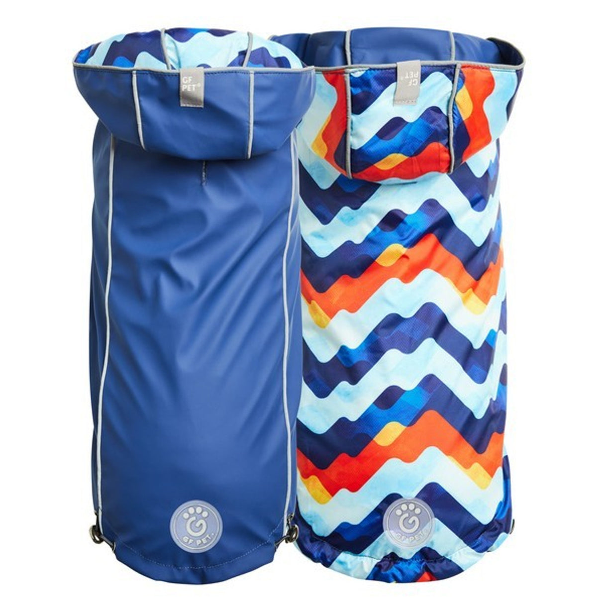 GF Pet Elasto-Fit Reversible Raincoat Navy Retro