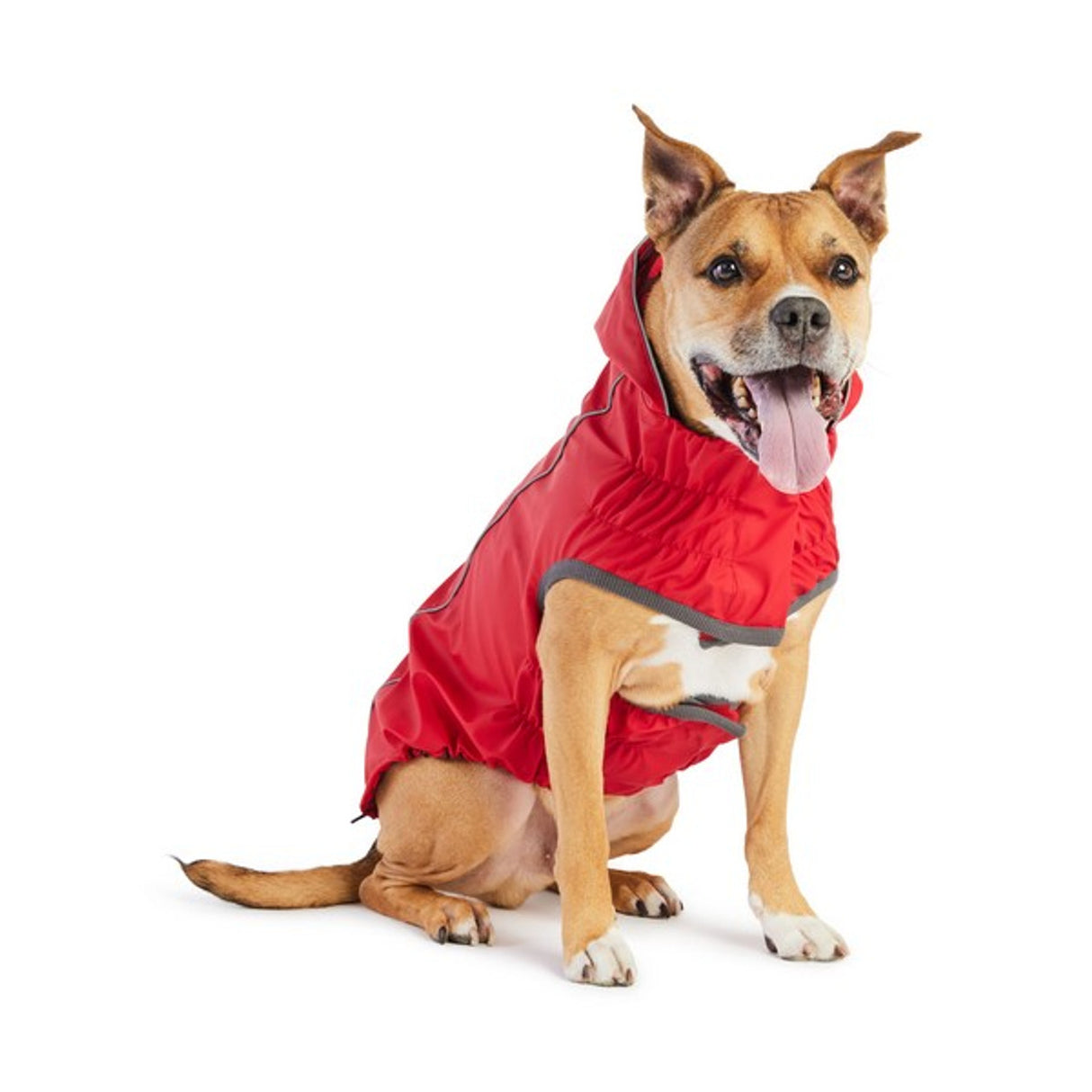 GF Pet Elasto-Fit Reversible Raincoat Red Abstract
