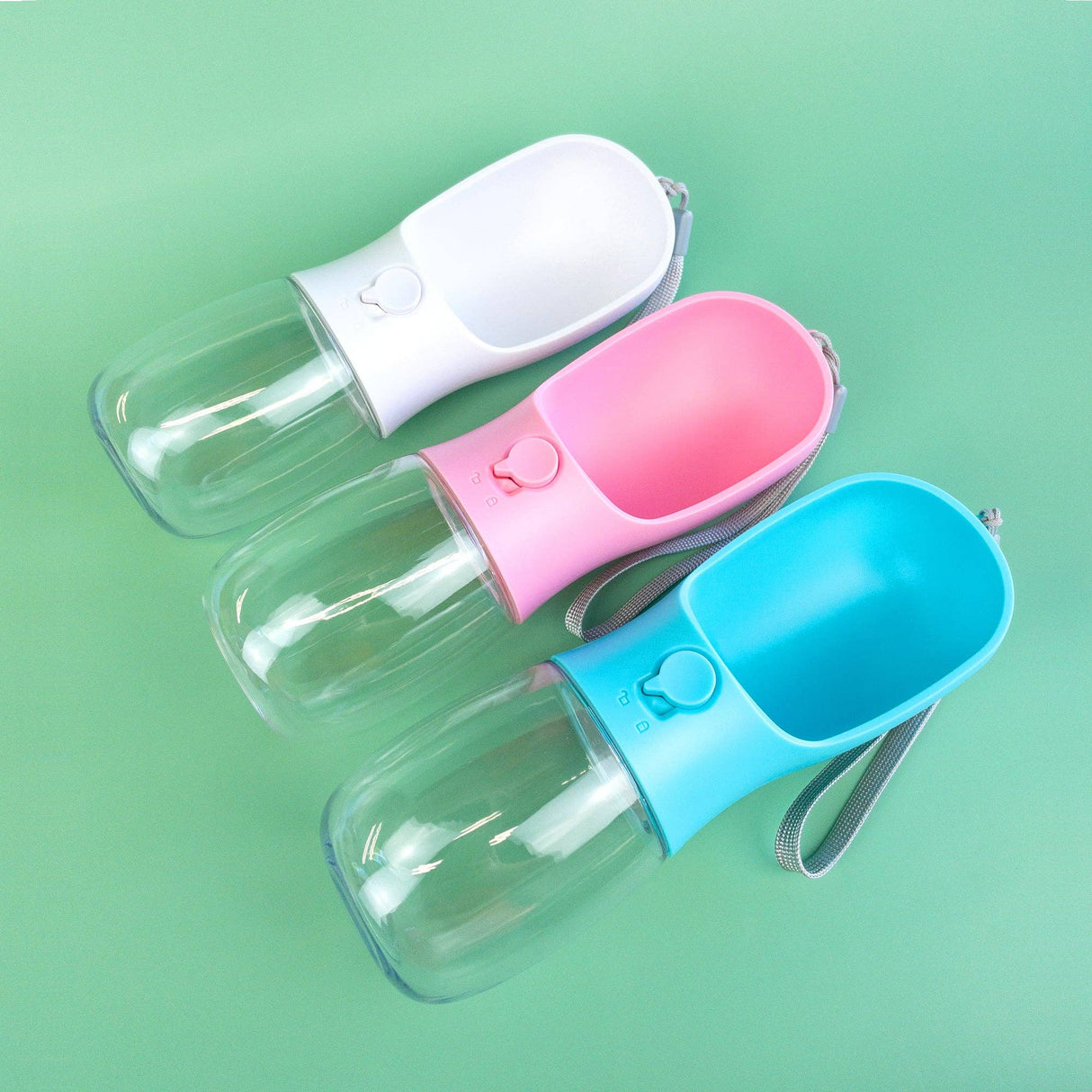 Green Waves Dog Water Bottle With Carbon Filter