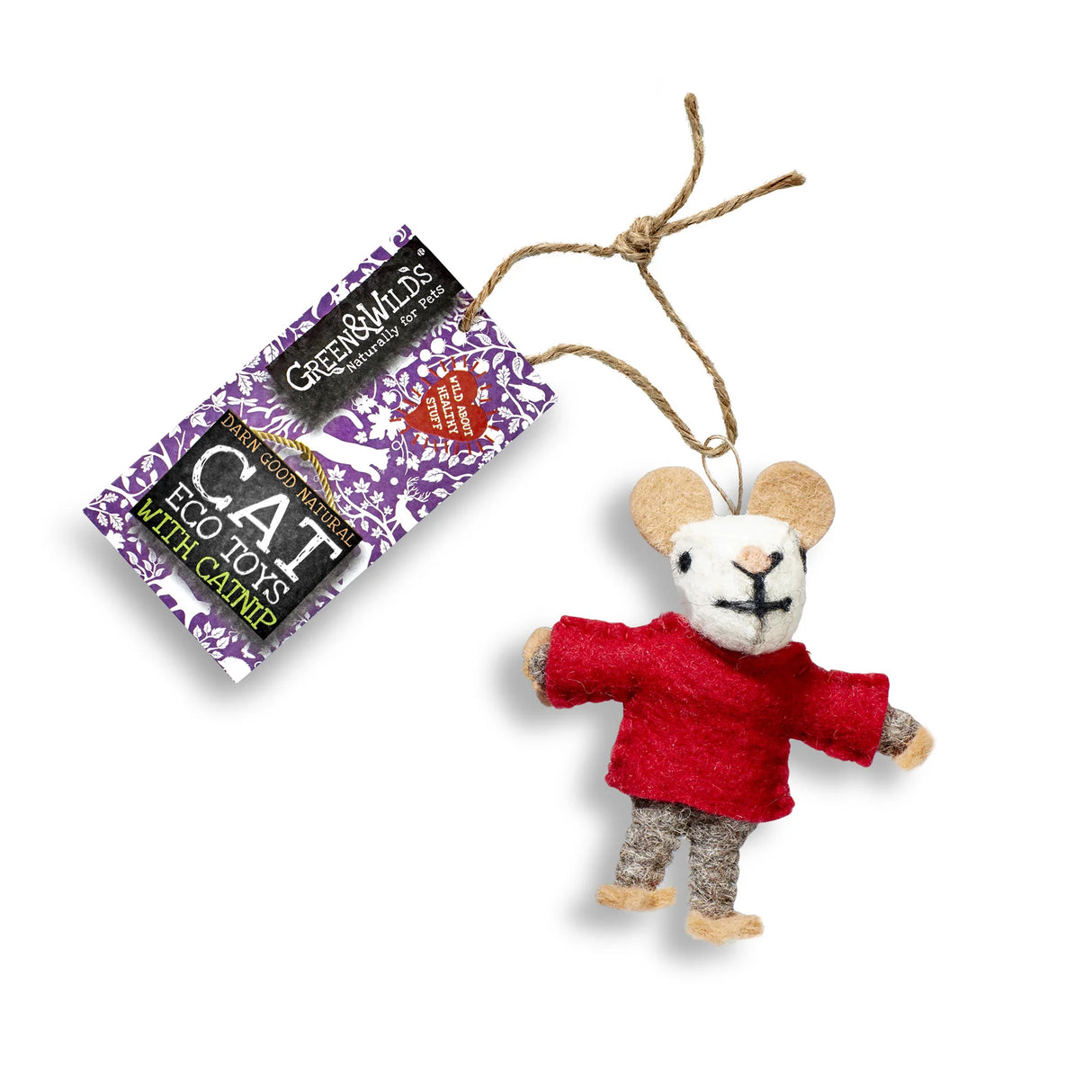 Green&Wilds Barney Book Mouse - Eco Cat toy with catnip