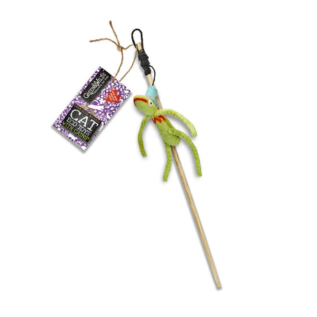 Green&Wilds Freddy Froglegs - Eco Teaser toy with catnip