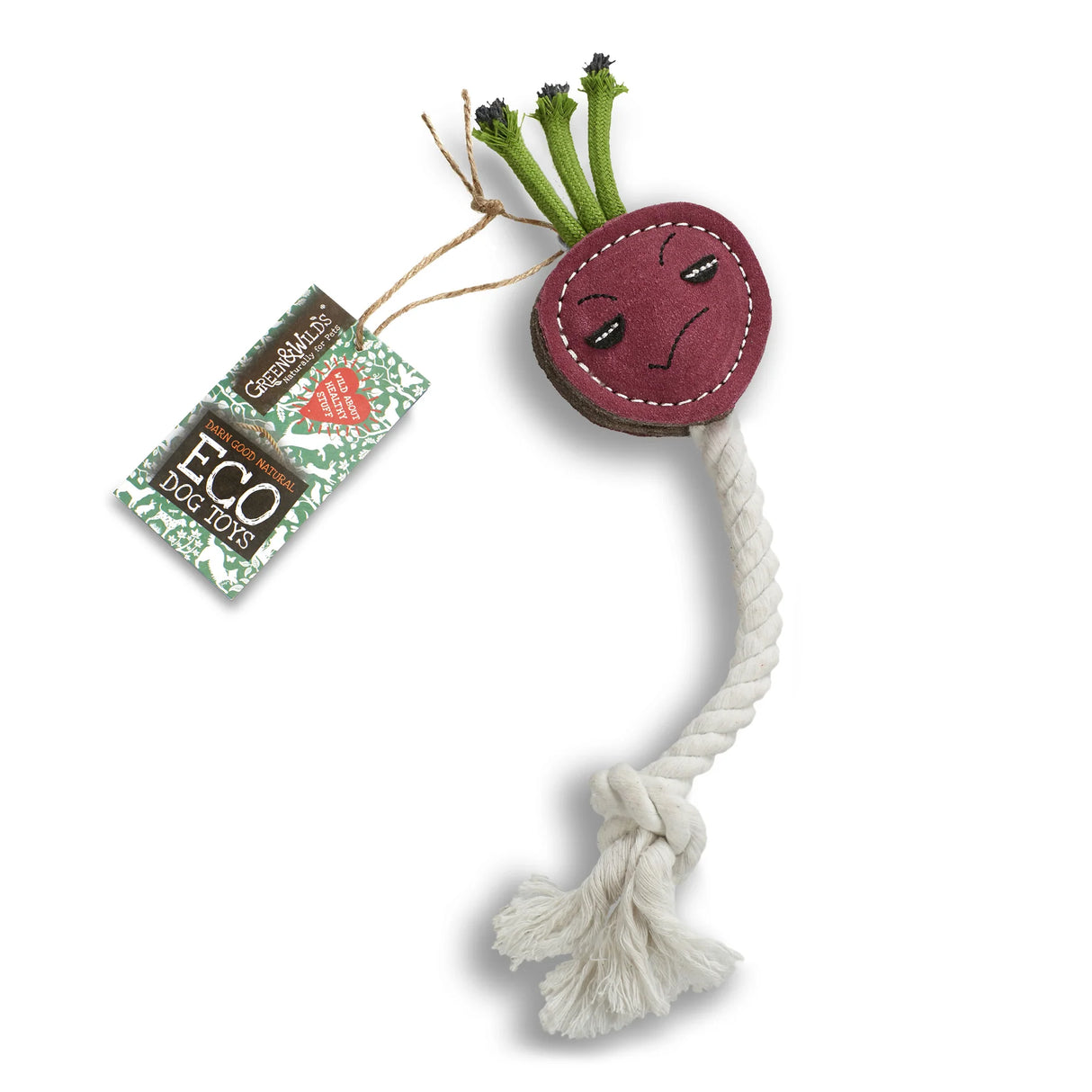 Green&Wilds Ruby the Radish, Eco Dog Toy