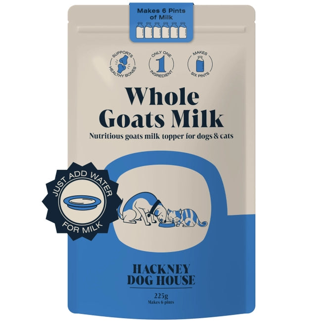 Hackney Dog House Goats Milk Powder For Cats & Dogs 225g -  Makes Six Pints