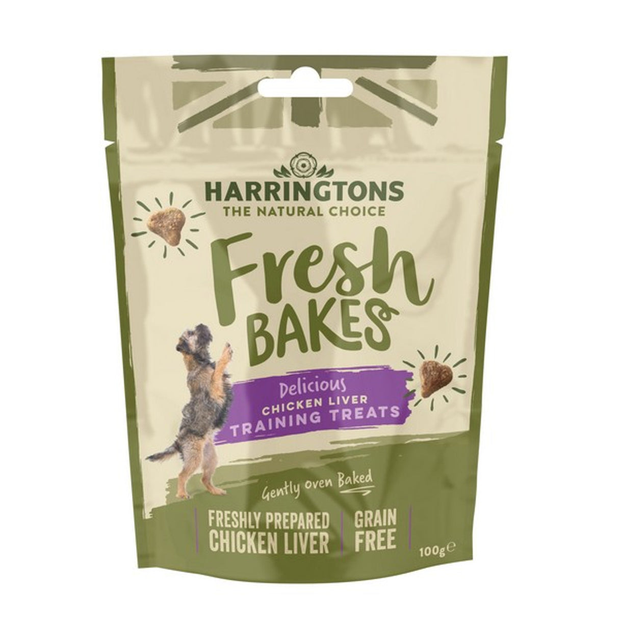 Harringtons Fresh Bakes Chicken Liver Dog Training Treats 100g