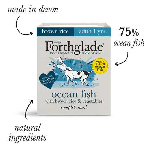 Forthglade Complete Adult Ocean Fish With Brown Rice & Vegetables Natural Wet Dog Food 395g