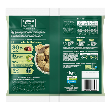 Natures Menu Frozen Country Hunter Lamb 1kg - In Shop or Pickup only